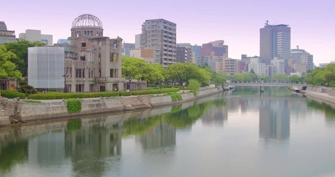 Hiroshima dome in Hiroshima city, Japan beautiful river