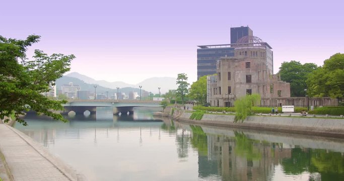 Old Hiroshima dome on the river Hiroshima city Japan