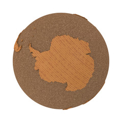 Antarctica on wooden planet Earth
