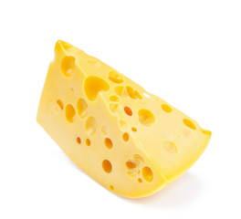 Piece of cheese isolated