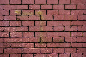 Pared de ladrillo de una fábrica o almacén. Muro urbano y callejero para pintar grafitis en un parque o en los suburbios de la ciudad.