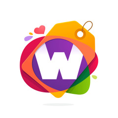 W letter logo with Sale tag.