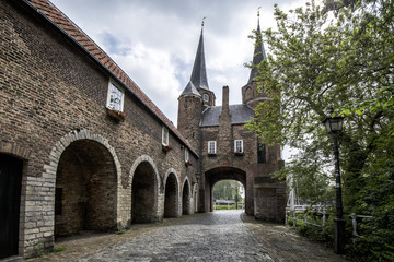 Fototapeta na wymiar Arches of the west gate of the city Delft