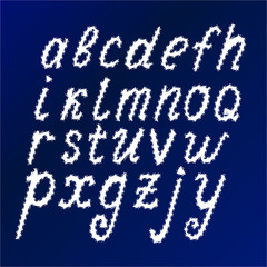 Alphabet Set. Vector illustration of curly alphabet letters. 