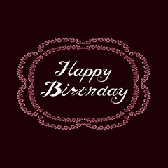 Greeting card in vintage style with happy birthday.