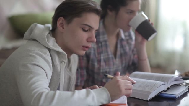 The student looks the designation of the term.