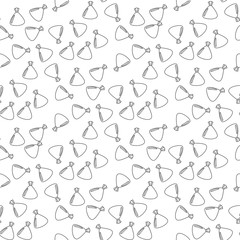 Seamless pattern with chocolates truffles in wrapper black and white drawing.