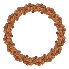 Round wide frame made of coffee beans.