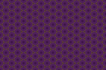 Vector ornate seamless border in Eastern style on deep violet background. Ornamental vintage pattern for wedding invitations and greeting cards. Traditional gold decor.