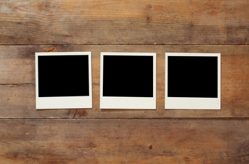 top view of blank instant photos album