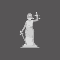 Law concept. Justice icon. Colorful icon, editable vector