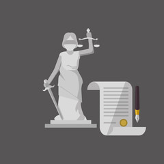 Law concept. Justice icon. Colorful icon, editable vector
