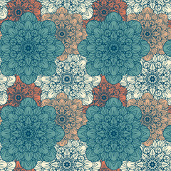 Seamless pattern. Decorative floral pattern in beautiful colors. Vector illustration