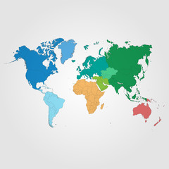 Obraz premium World map with continents. Vector illustration.