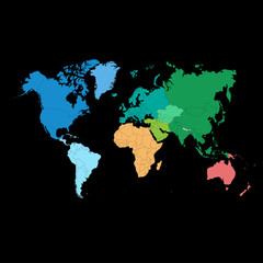 Fototapeta premium World map with continents. Vector illustration.