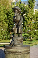 Fototapeta na wymiar Street sculpture in Astana, capital of Kazakhstan
