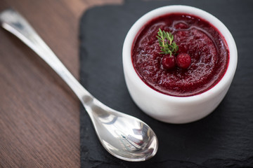 Refreshing cranberry sorbet
