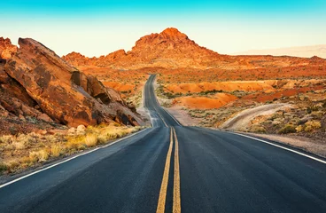 Foto auf Acrylglas Oberfläche der Auffahrt, Valley of Fire State Park, Nevada, USA © photobyevgeniya