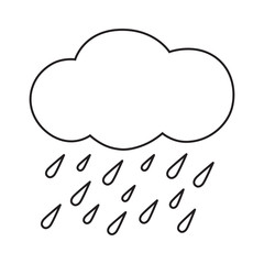 Line icon heavy rain. Vector illustration.
