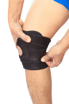 Man Wearing Knee Brace,Trauma Of Knee In Brace