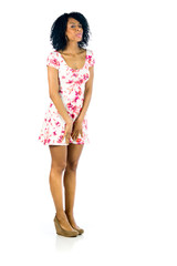 female model attractive woman on plein background with copy spac