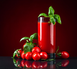 tomato juice with basil