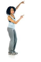 female model attractive woman on plein background with copy spac