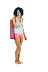 female model attractive woman on plein background with copy spac