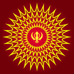 Retro Sikhism Symbol Magical Background