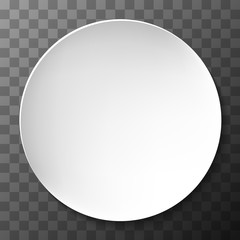 Empty white paper plate. Vector.