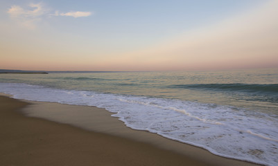 Twilight at the Black Sea on the Golden Sands beach, Bulgaria