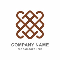 Geometric Square Line Decoration Ornament Vector Logo Template