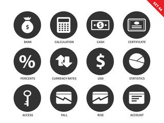 Economy icons on white background