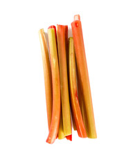 rhubarb stems isolated on white