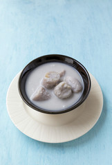 Banana in coconut cream, Thai style dessert