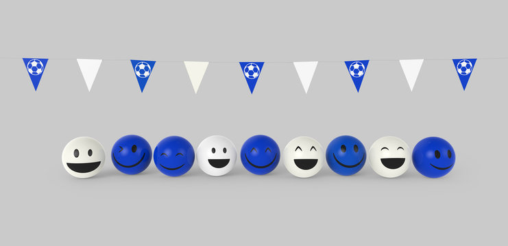 Blau wei&szlig;e Fans