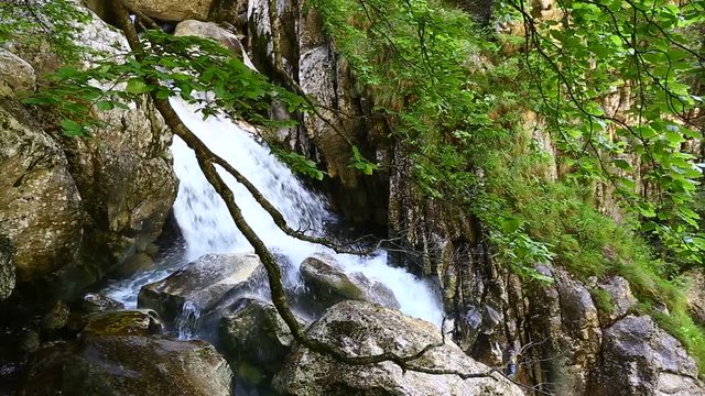 Waterfall in Cheia Gorges - Valcea county, some of the narrowest and wildest in Romania