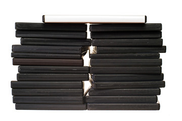 Heap of DVDs isolated on the white background