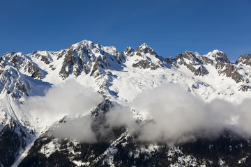 Aiguilles du Alpes from the Mer de Glace, Chamonix,  Savoie, Rho