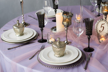 Wedding decoration for table number five