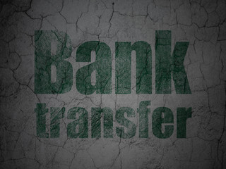 Money concept: Bank Transfer on grunge wall background