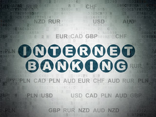 Obraz premium Currency concept: Internet Banking on Digital Data Paper background