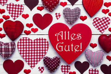 Red Heart Texture With Alles Gute Means Best Wishes