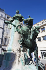 Obraz premium Statue in La Rochelle, Charente-Maritime, France