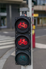 Bike lights at a crossing in Luxembourg