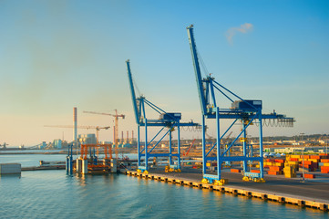 Fototapeta na wymiar Industrial commercial sea port