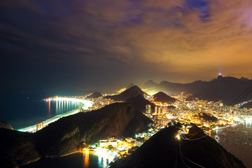 Night time image of Rio de Janeiro, Brazil