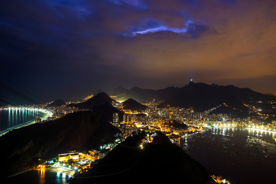 Night time image of Rio de Janeiro, Brazil