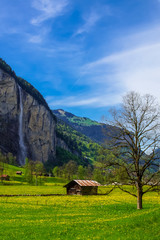 Obraz premium Rural landscape in Lauterbrunnen, Switzerland