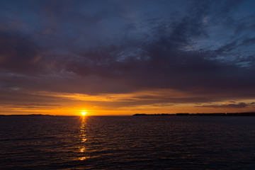 Fototapeta na wymiar Sunset off the coast of Zadar, Croatia